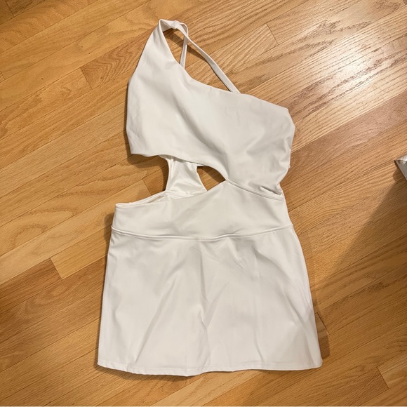 NWT Free People Transcend Limits One Shoulder Skortsie White Athletic Dress - Picture 3 of 5
